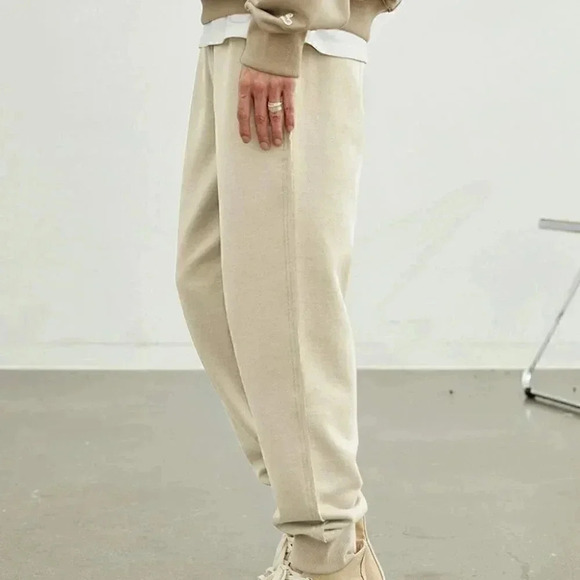 Tan Mens Solid Sweatpants - Picture 3 of 4